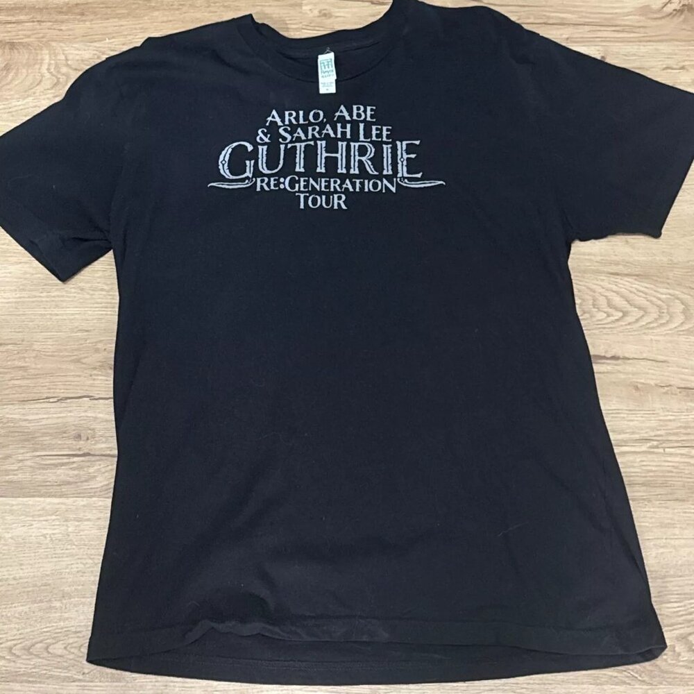 Arlo Guthrie T-Shirt Size XL 100% Organic Cotton Black Short Sleeve Made In USA